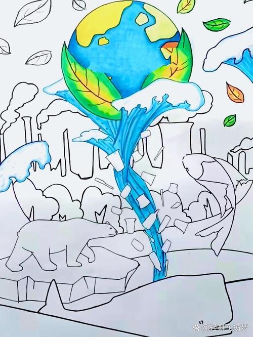 气候变化（气候变化健康适应绘画）