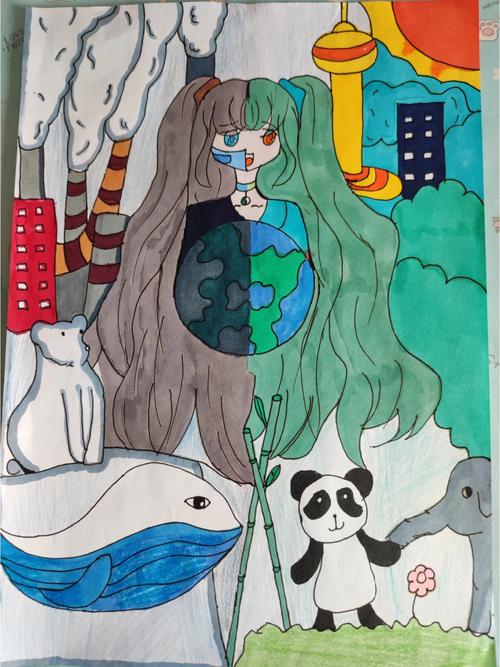 气候变化（气候变化健康适应绘画）